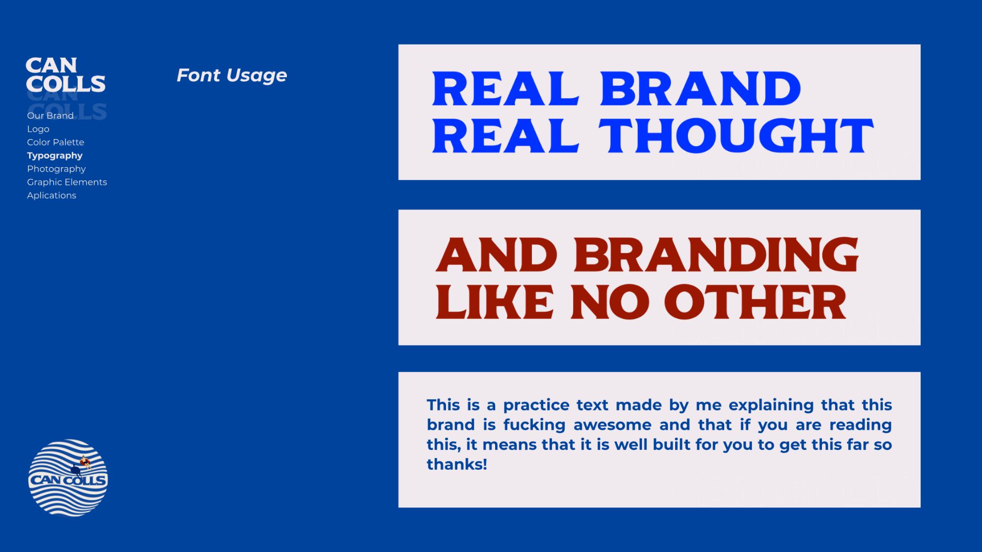 Aplicació tipogràfica: Real brand, real thought