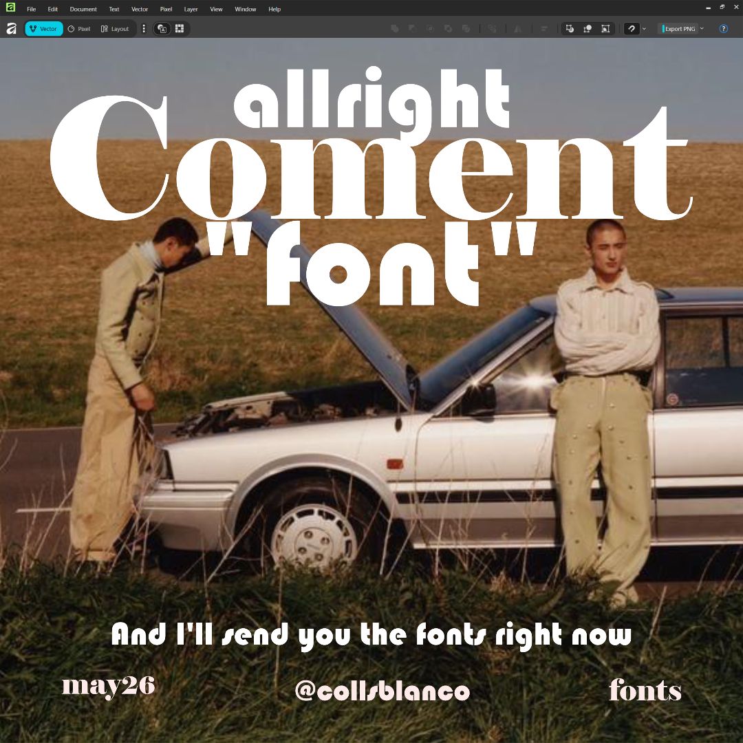Allright amb Coment, i crida a demanar les fonts